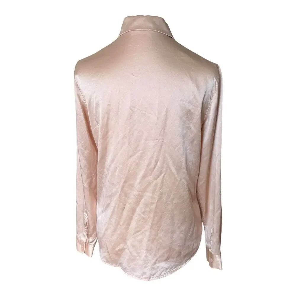 Lilysilk Basic Concealed Placket Silk Shirt Pale Pink Xs